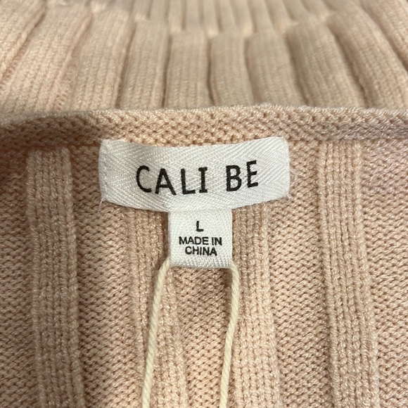 CALI BE Ribbed Wrap Front Sweater in Beige (L) - Picture 7 of 10